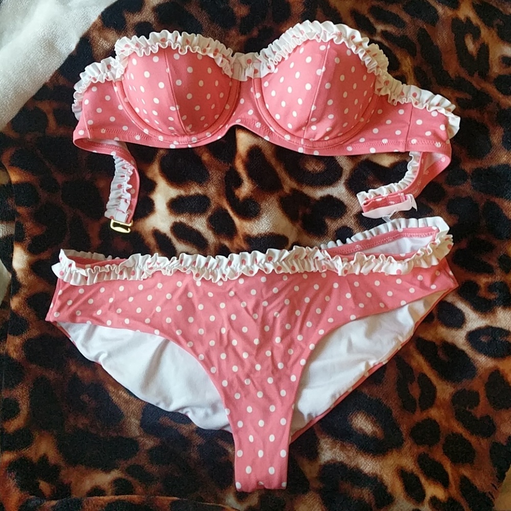 Victoria's Secret Pink Polka Dot Bikini 34B/M